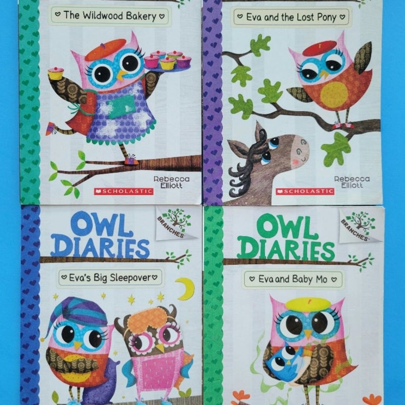 OWL DIARIES BOOKS LOT # 1-10 COMPLETE SET BY REBECCA ELLIOT BRANCHES SCHOLASTIC