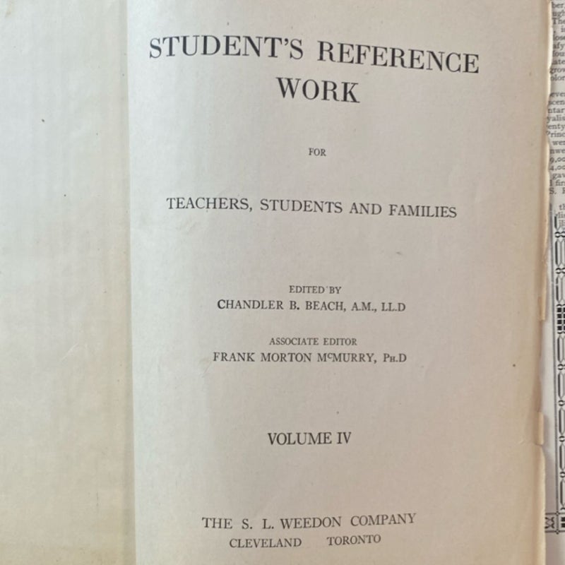 The New Student’s Reference Work for Teachers, Students and Families 
