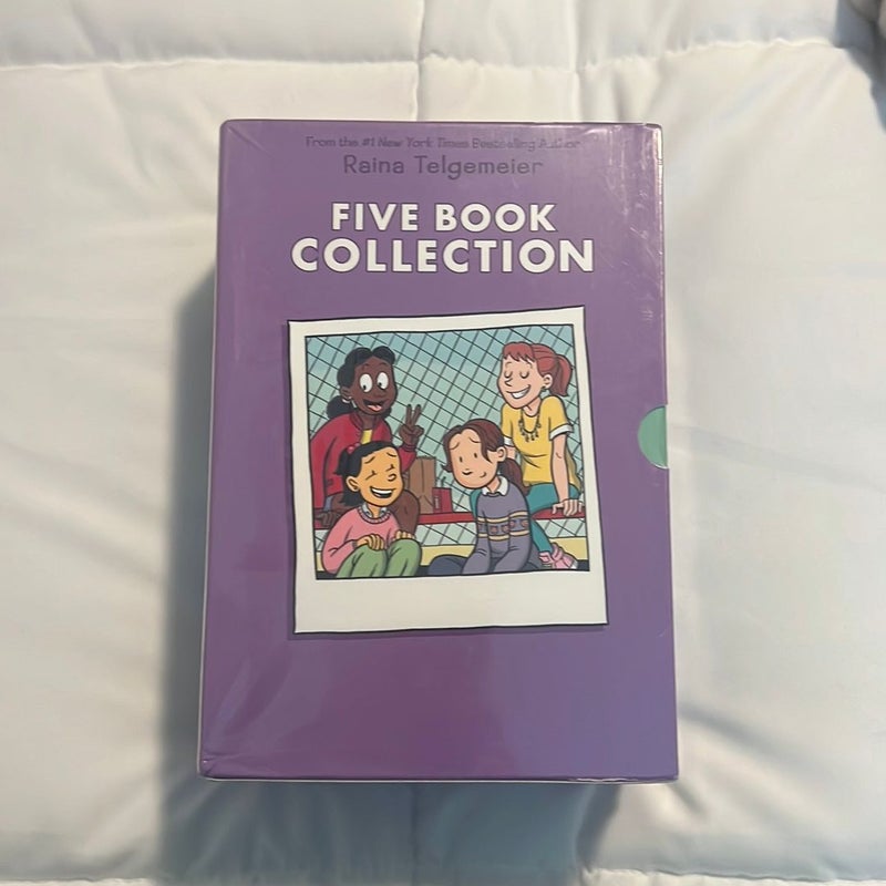 Raina Telgemeier Collection Box Set (Smile, Drama, Sisters, Ghosts, Guts)