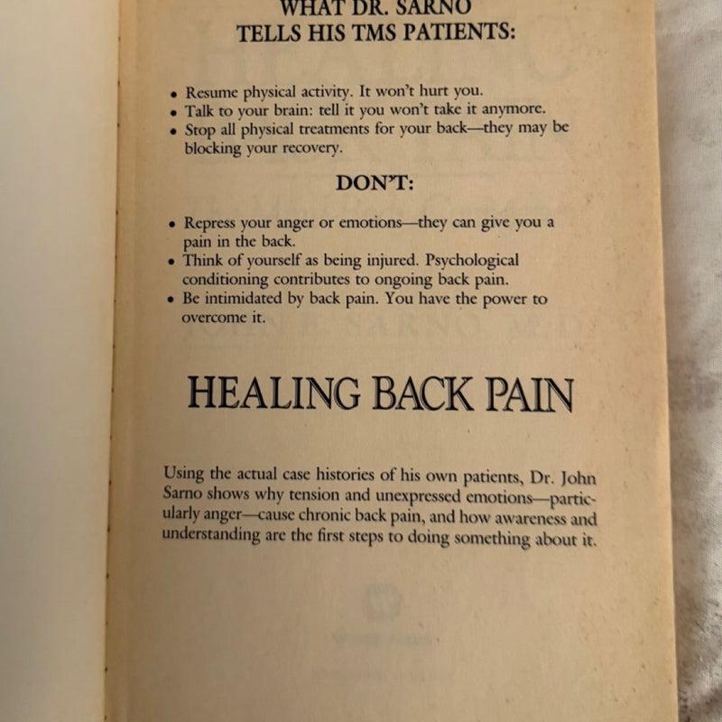 Healing Back Pain