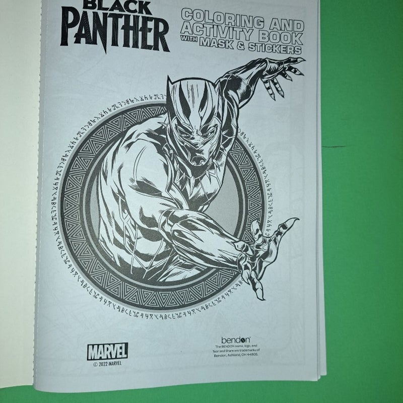 Black Panther Coloring Book w/ mask & Stickers
