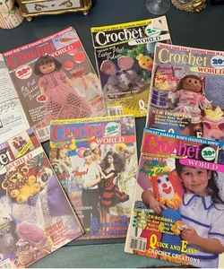 6 Crochet World Magazines from 1990