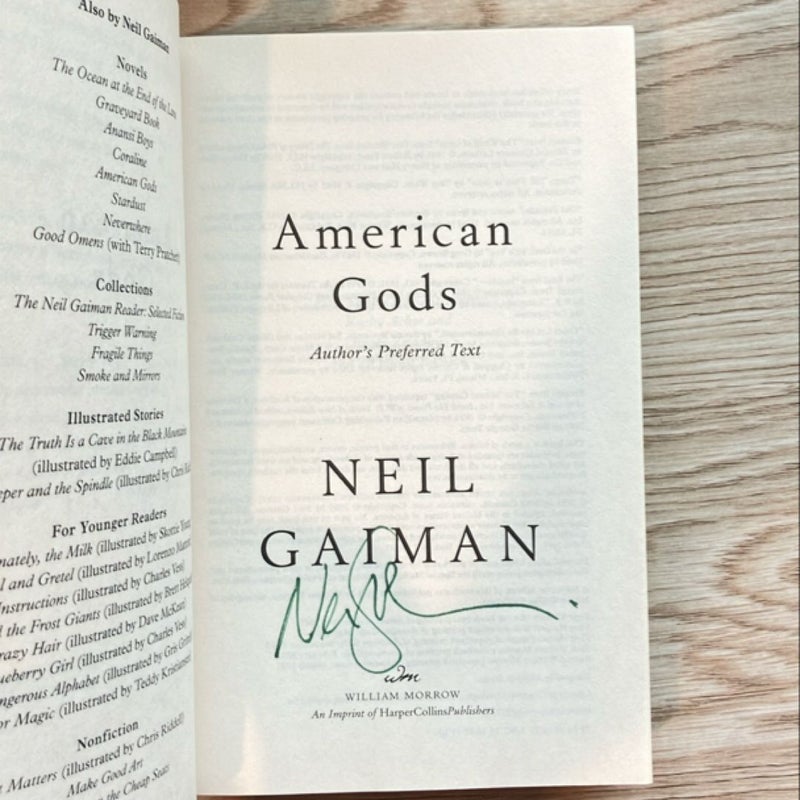 Neil Gaiman SIGNED Bundle: The Graveyard Book, American Gods, The Ocean at the End of the Lane