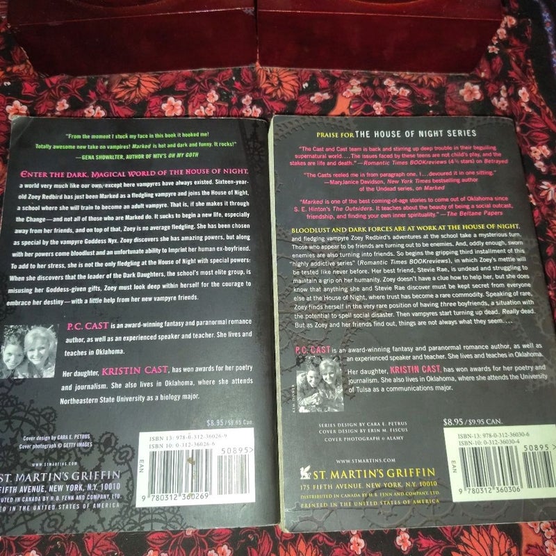YA fantasy lot of two. House of night: Mark & Chosen 