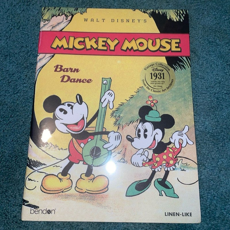 Walt Disney's Linen Like MICKEY MOUSE Barn Dance Book 1931 Reprint  New 2018