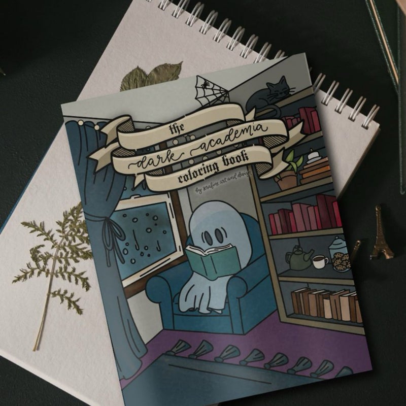 The Dark Academia Coloring Book, by Serafine Art and Design