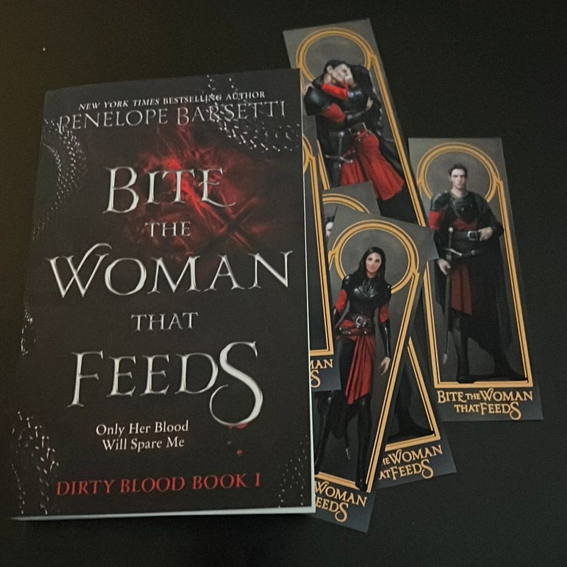Bite The Woman That Feeds - signed copy with bookmarks 