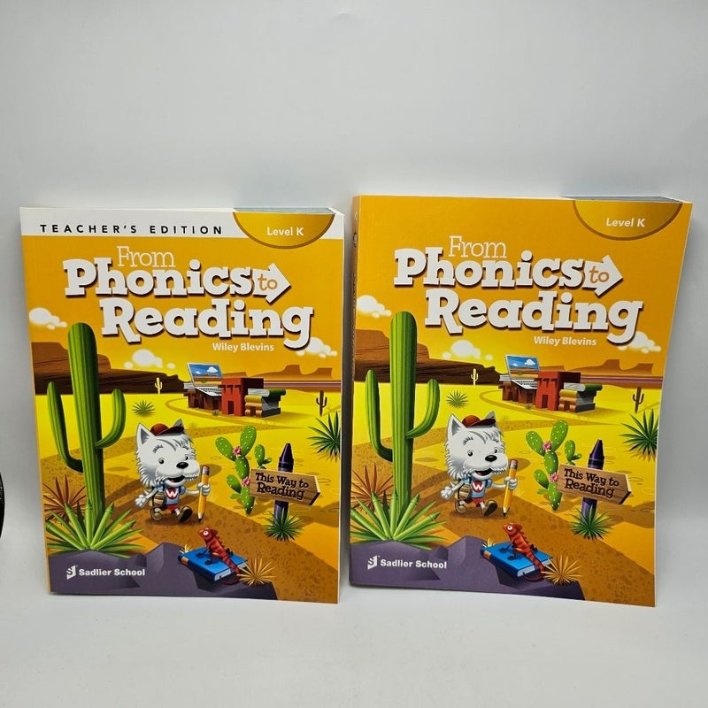 From Phonics to Reading Set Grade K Sadlier Wiley Blevins Teachers Guide Student