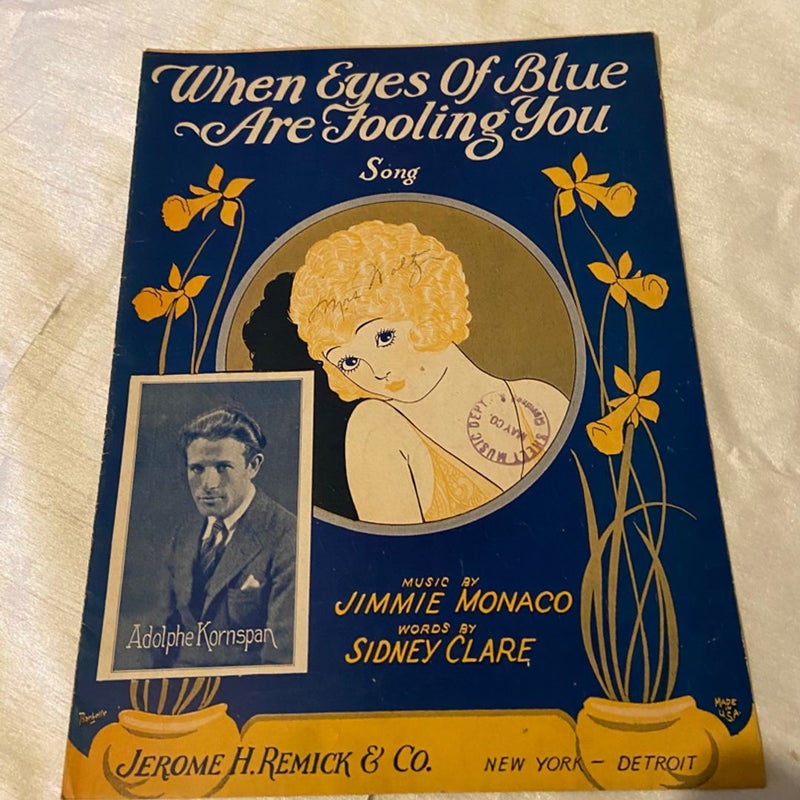 When eyes of blue are fooling you vintage piano sheet music