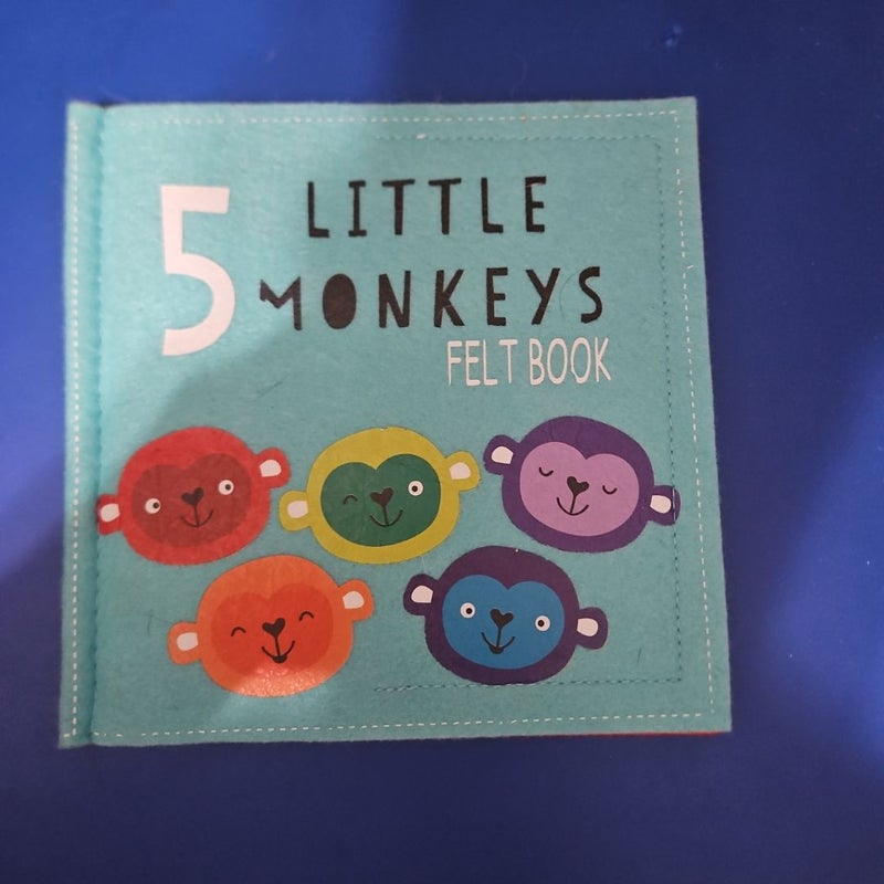 5 LITTLE MONKEYS Felt Book
