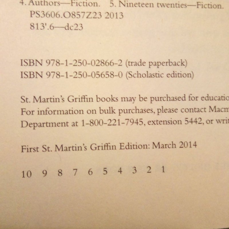 First St. Martin's Griffin Edition - Z: a Novel of Zelda Fitzgerald