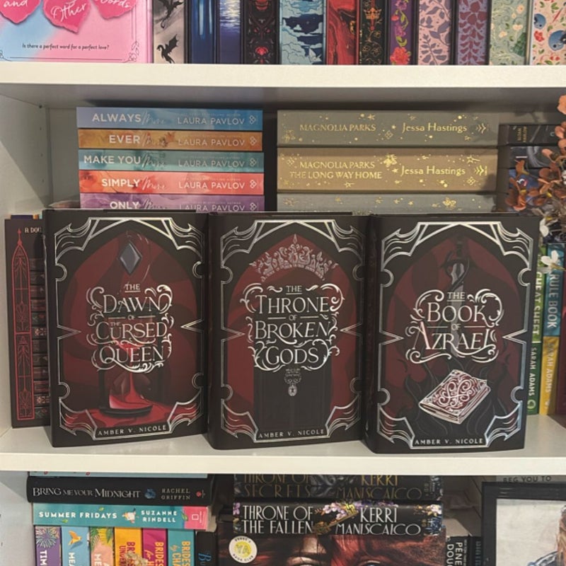 The Book of Azrael, The Throne of Broken Gods, The Dawn of Cursed Queen