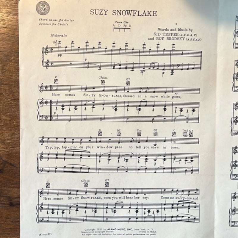 Vintage Suzy Snowflake sheet music