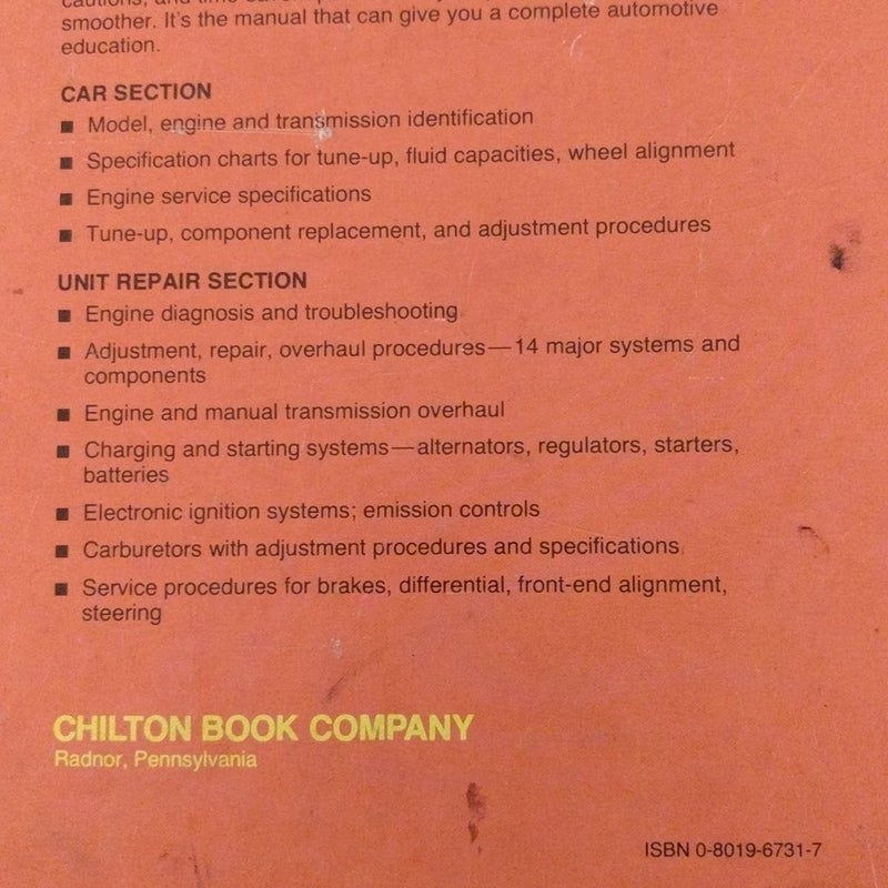 Chilton's Auto Repair Manual, 1979