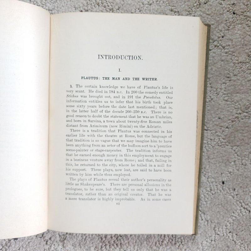 The Mostellaria of Plautus (College Latin Series Edition, 1902)