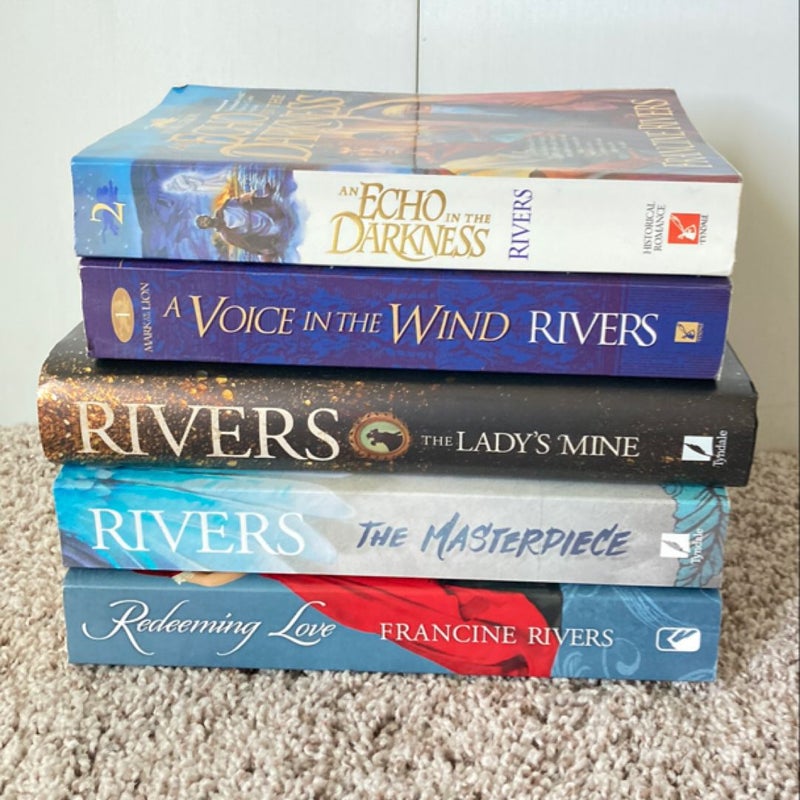 Francine Rivers Bundle-Redeeming Love, The Masterpiece, The Lady’s Mine, A Voice in the Wind, An Echo in the Darkness 