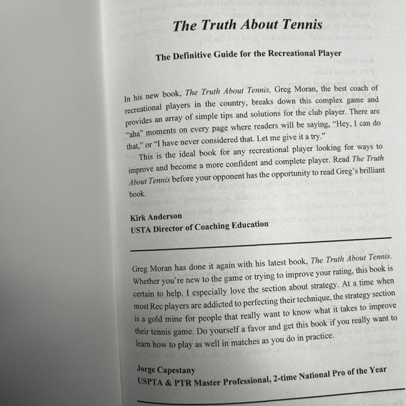 The Truth about Tennis