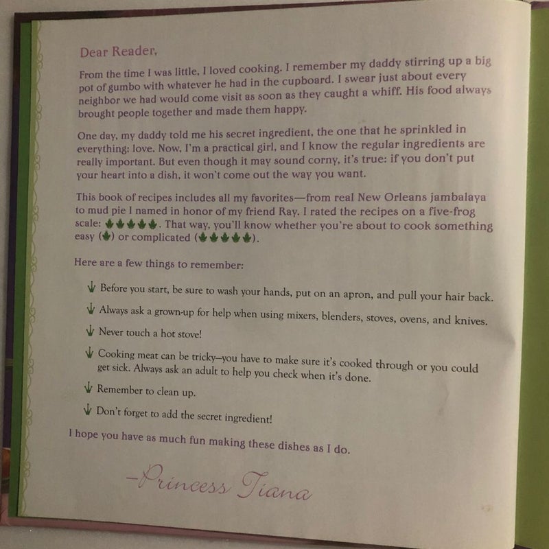 Disney Princess and The Frog Tiana’s Cookbook Recipes for Kids