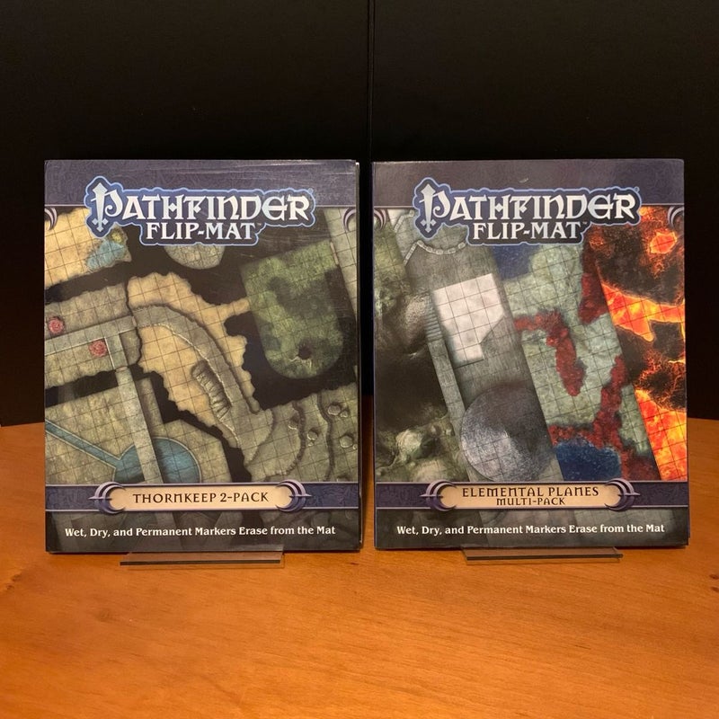 Pathfinder Flip-Mat Lot: Thornkeep 2-Pack, Elemental Planes Multi-Pack