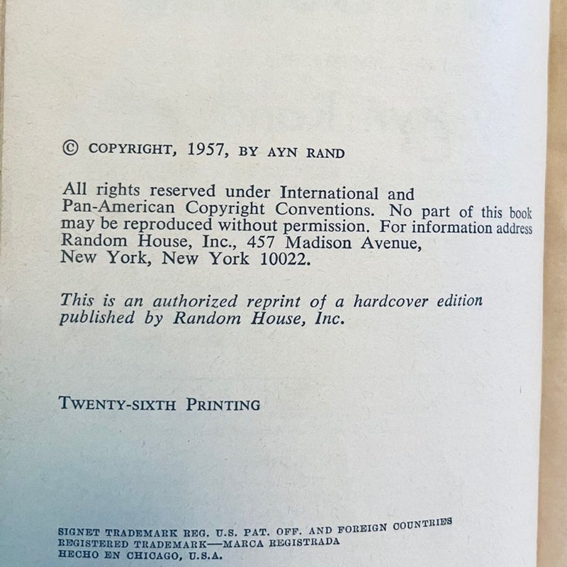 Atlas Shrugged 1957 Signet Book