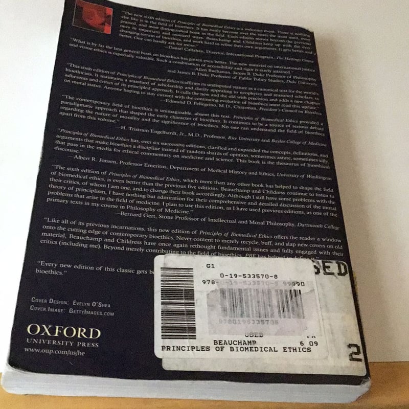 Principles Of Biomedical Ethics By Tom L Beauchamp Paperback Pangobooks