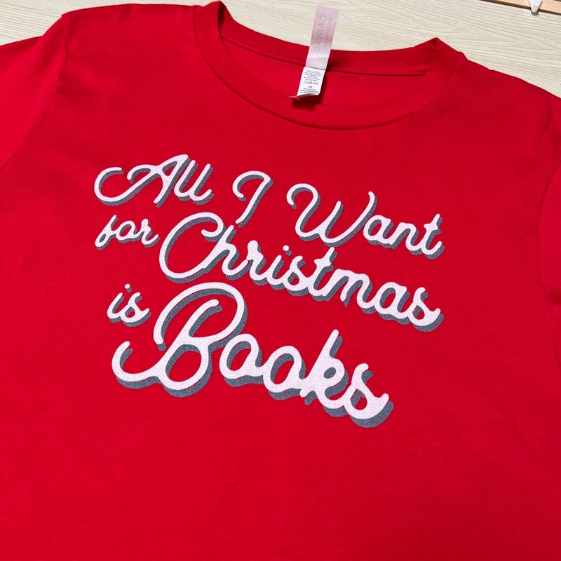 “All I Want for Christmas Is Books” Inkwell Threads Tee