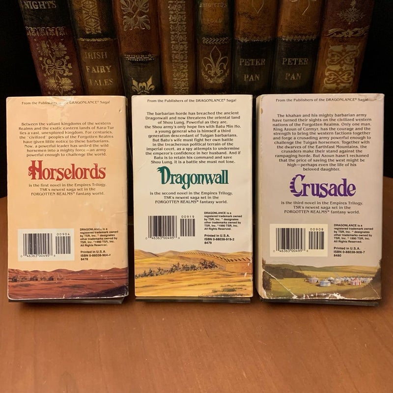 Complete Empires Trilogy: Horselords, Dragonwall, Crusade, All First Edition First Printing