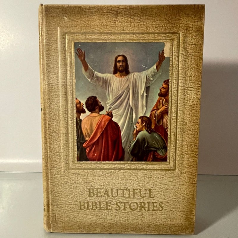 Vintage 1948 Beautiful Bible Stories Hardcover  with Full-Color Paintings