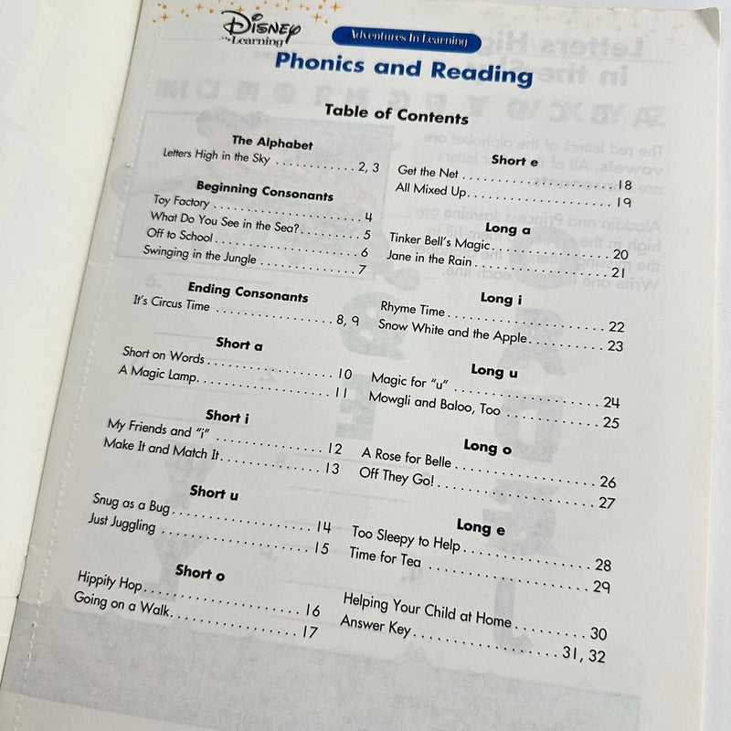 Disney Learning Phonics and Reading Grade 1