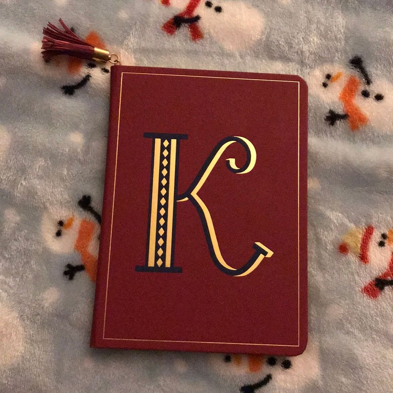 “K” initial lined journal