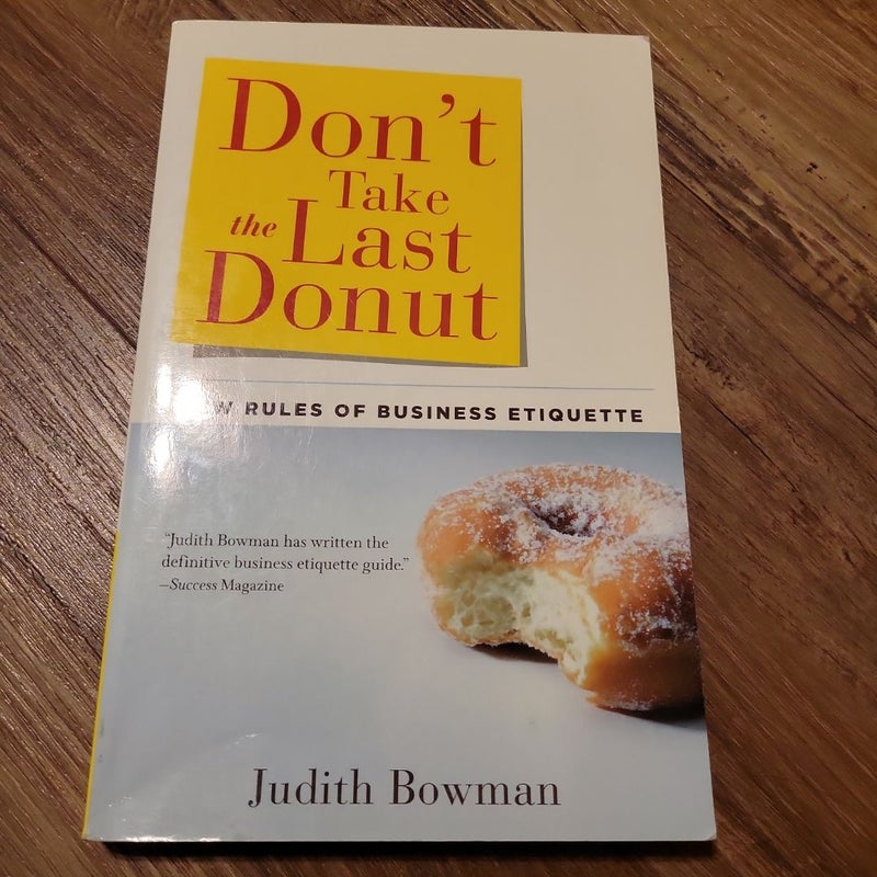 Don't Take the Last Donut