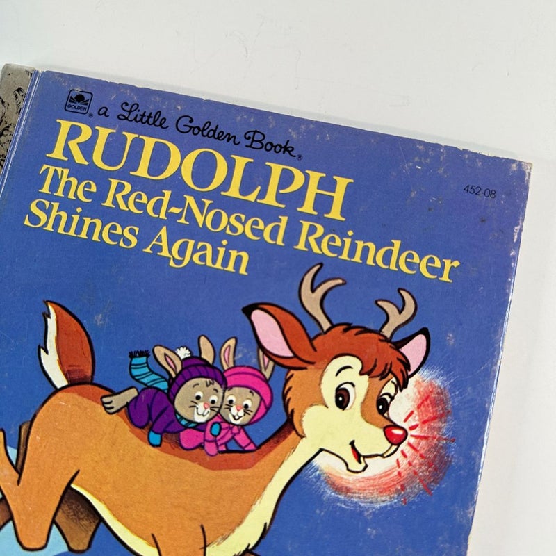 Rudolph The Red-Nosed Reindeer Shines Again-Little Golden Book 1982