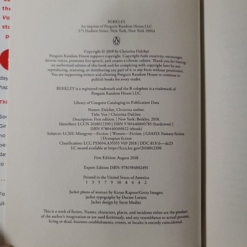 Vox (First Edition)