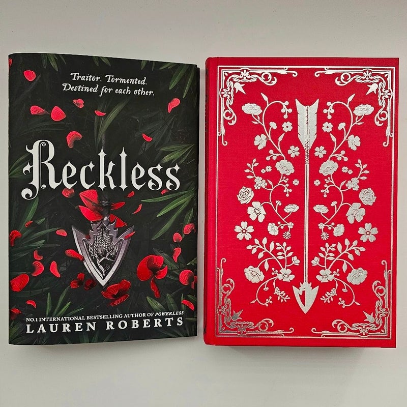 Powerless & Reckless Waterstones UK Exclusive Editions Sprayed Edge Dust Jacket Art