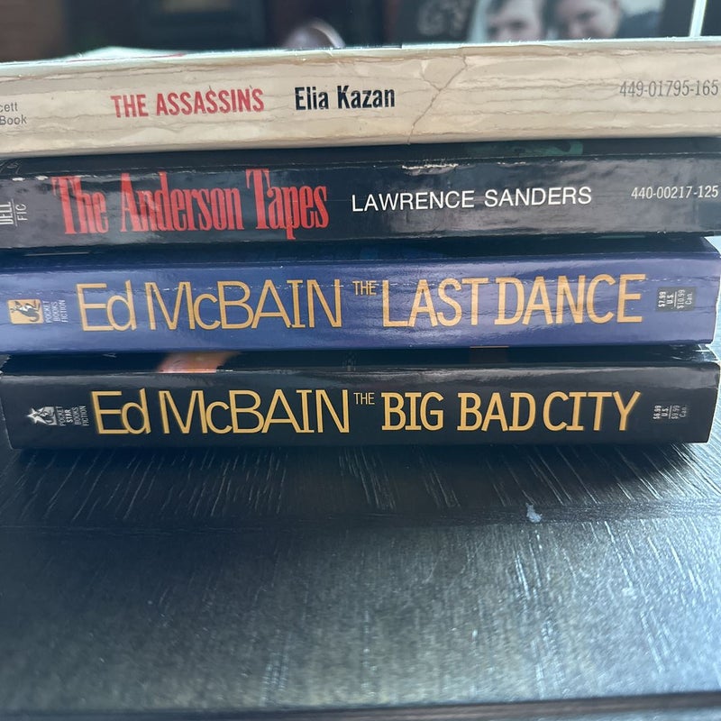 Four book bundle - Ed McBain, Lawrence Sanders, and Elia Kazan