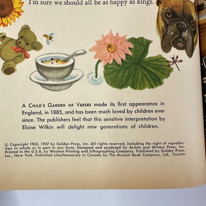 Vintage A Child’s Garden of Verses, 1962 Little Golden Book