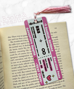 Bookish Airlines Metal Bookmark Handmade 