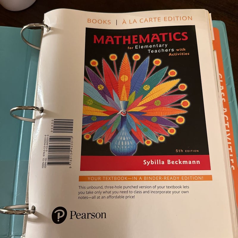 Mathematics for Elementary Teachers with Activities, Books a la Carte Edition