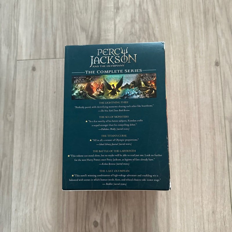 Percy Jackson and the Olympians 5 Book Paperback Boxed Set (new Covers W/poster)