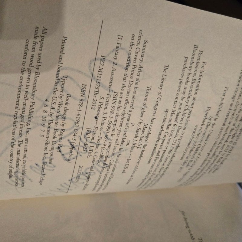 Signed Throne of Glass 