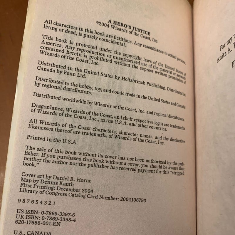 DragonLance: Complete Ergoth Trilogy Set: A Warrior’s Journey, The Wizard’s Fate, A Hero’s Justice, All First Edition First Printing