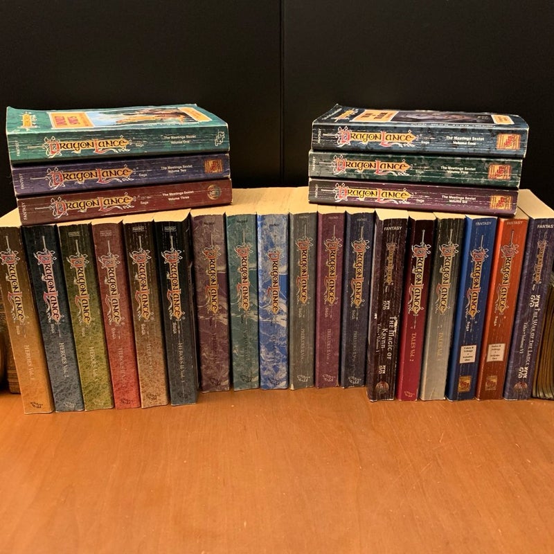 Vintage DragonLance: Complete Heroes I & II, Preludes I & II, Tales I & II, Meeting Sextet Series Set, 24 Books