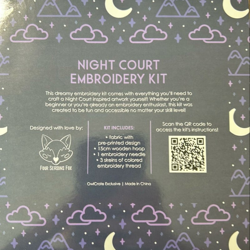Night court embroidery kit