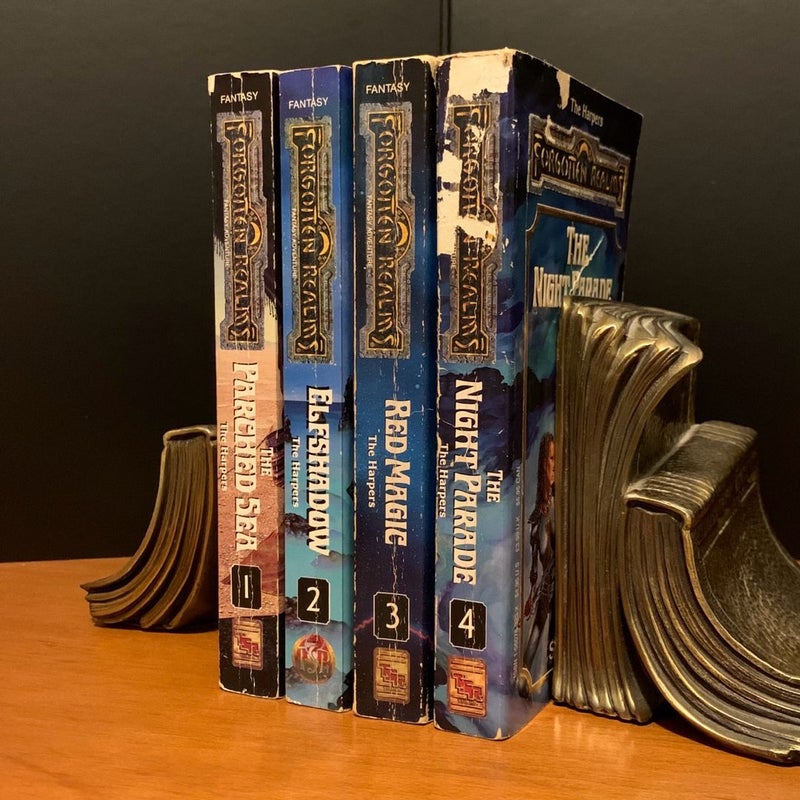 Vintage Forgotten Realms: Harpers Series 1-4: The Parched Sea, Elfshadow, Red Magic, Night Parade