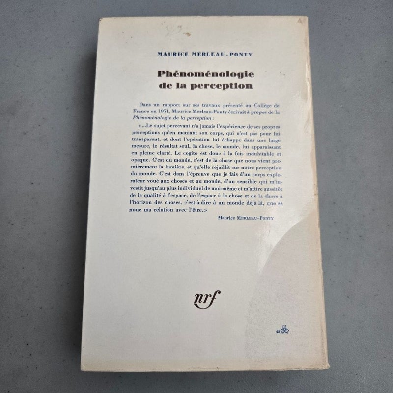 Phenomenologie de la perception