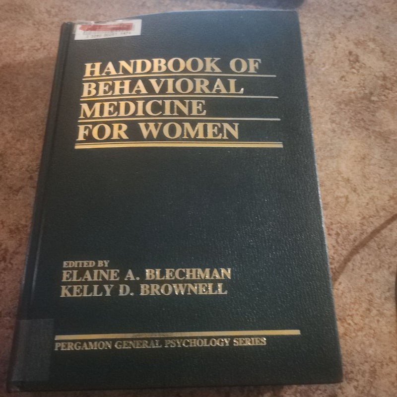 Handbook of Behavioral Medicine for Women