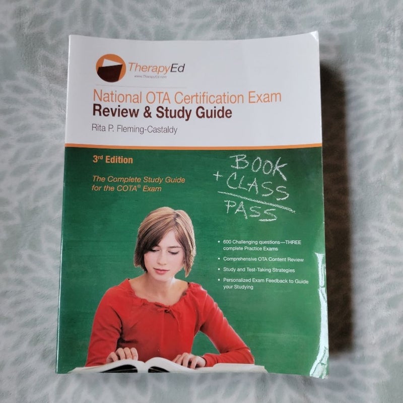 COTA Certification Exam Review Study Guide 3rd Third Edition Rita Fleming Book