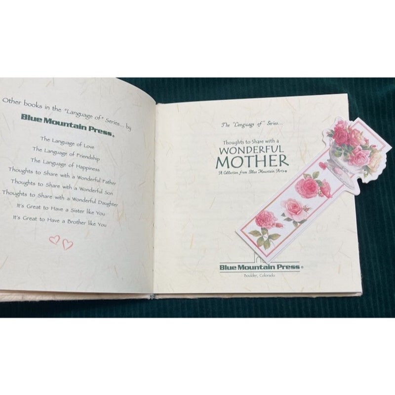 Thoughts to Share with a Wonderful Mother Language Of Series w/ Floral Bookmark