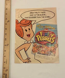 Vintage 2005 The Flintstones Fruity Pebbles Wilma Flintstone Magazine Ad Small Rip by Hair. Barely Can See