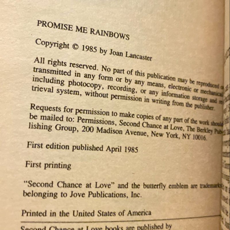 Second Chance At Love Berkley Love Play by Carole Buck, Pillow Talk by Lee Williams, Promise Me Rainbows by Joan Lancaster, and Winning Ways by Christina Dair